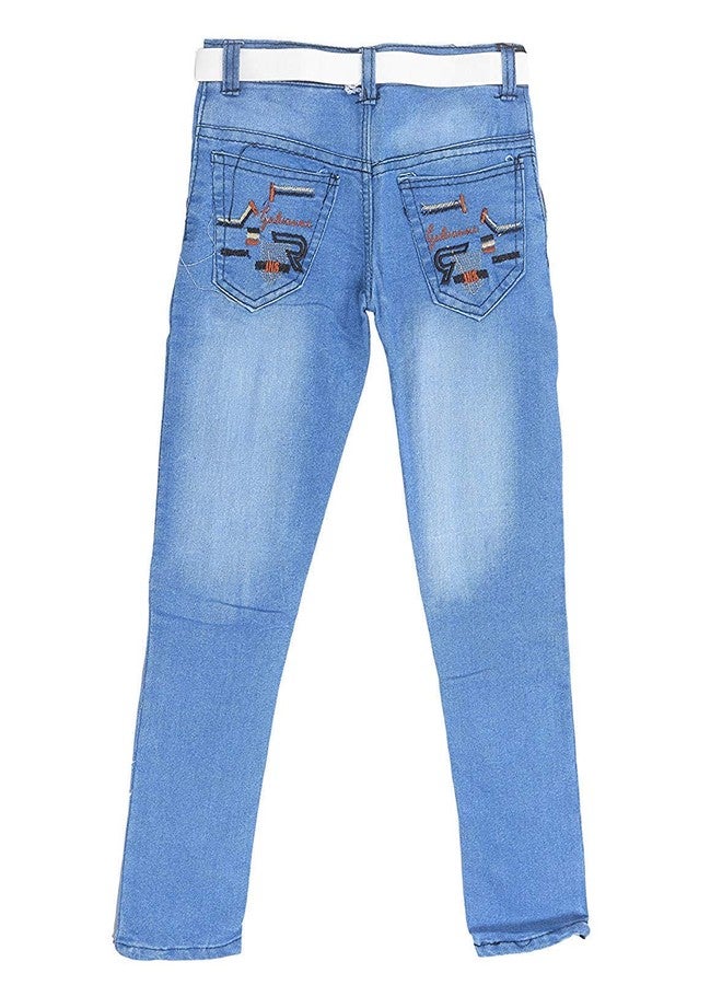 Zeki Girls' Regular Fit Jeans (Zeki/kid/star/denim/jeans/sblu/6-7yr_Blue_6-7 Years) - Image 2
