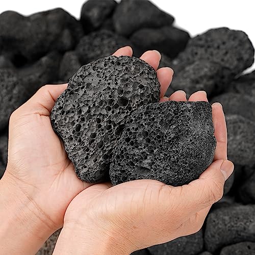 Mr. Fireglass Lava Rock Granules, 2.75"-5" Large Volcanic Lava Rock for for Fire Pits, Fire Bowls, Fire Table and Gas Log Sets, Decorative Landscaping, Indoor & Outdoor Fireplaces - 10 Pounds, Black - Image 2