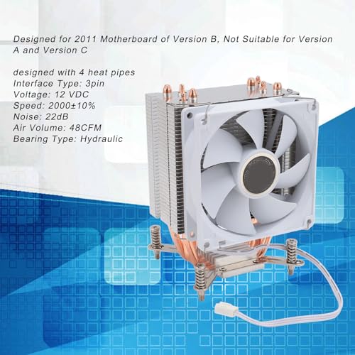 Cuifati LGA 2011 CPU Cooler 230w TDP 3pin 12VDC 2000RPM Hydraulic Bearing CPU Cooler with 90mm Fan for Motherboard with Backplate - Image 2