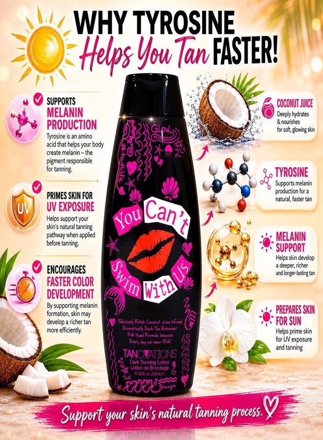 TANOVATIONS You Can't Swim With Us Tanning Lotion, 10 fl oz - Dark Tan Enhancer with Skin Tightening & Firming. Indoor & Outdoor Cream with Coconut Water, Vitamin E, Hypoallergenic & Vegan - Image 5