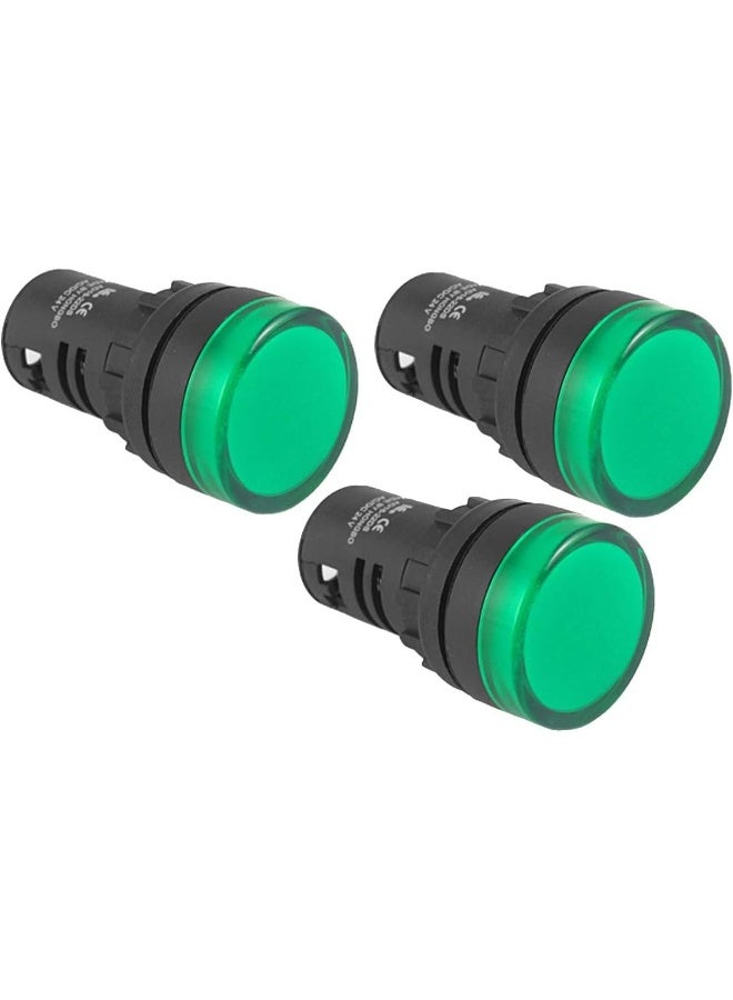 Royal Apex Led Pilot Panel Indicator Lamp Led Voltage Indication Panel Light Warning Light Pack Of 3 Green