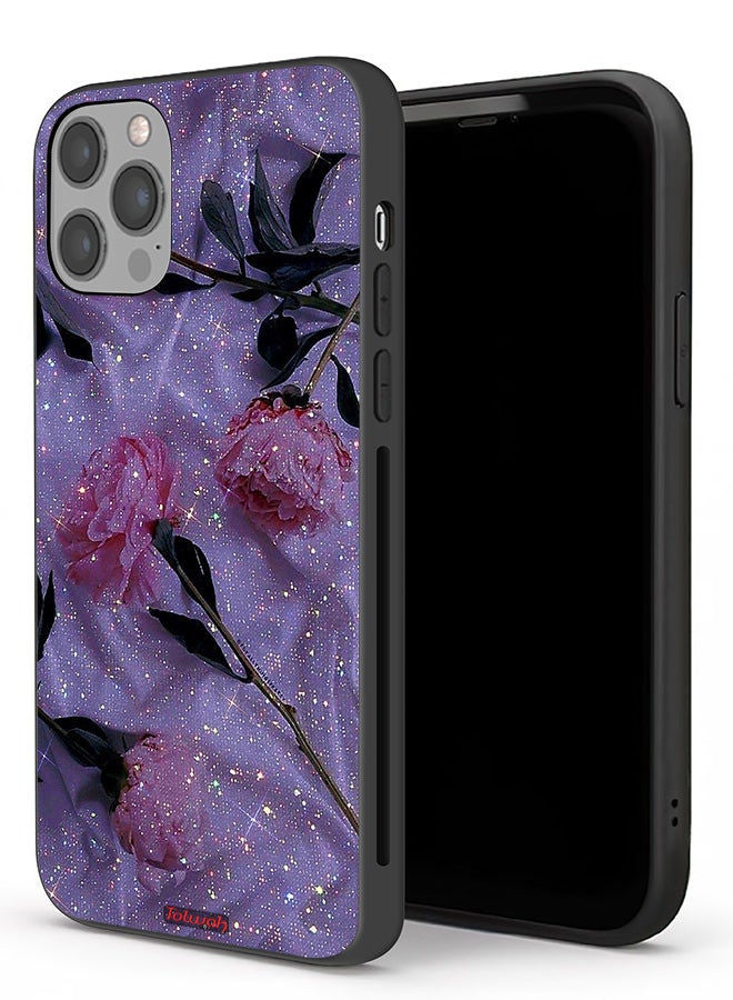 Tolwak حافظة حماية آبل آيفون 12 برو ماكس بتصميم زهور لامعة - Image 1