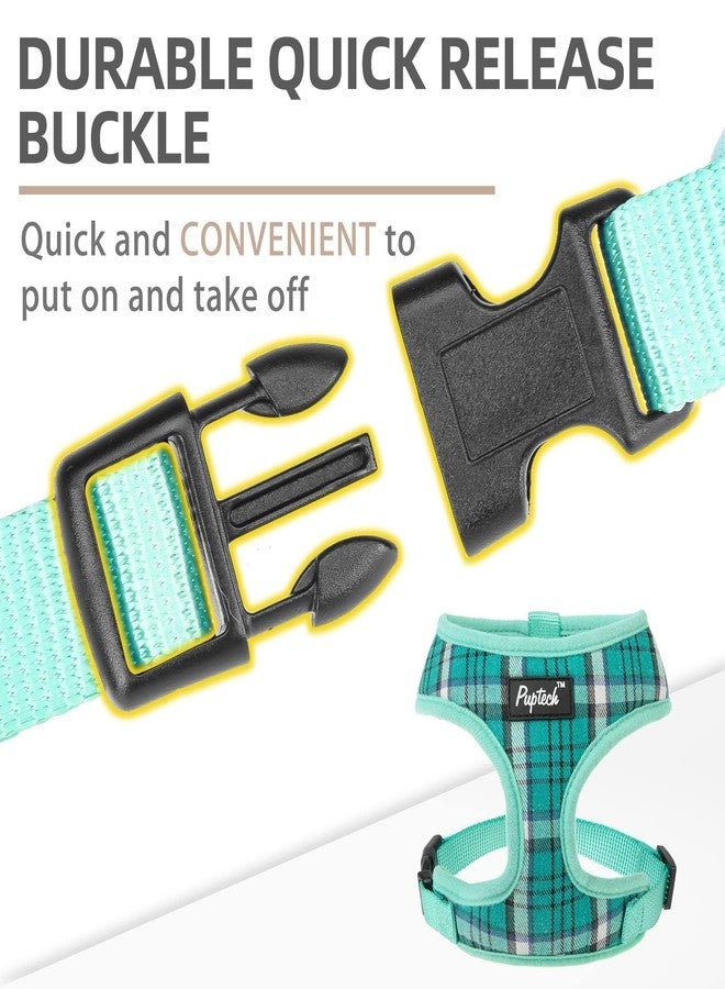 PUPTECK Soft Mesh Dog Harness and Leash Set Pet Puppy Cat Comfort Padded Vest No Pull Harnesses, Green, XS - Image 4