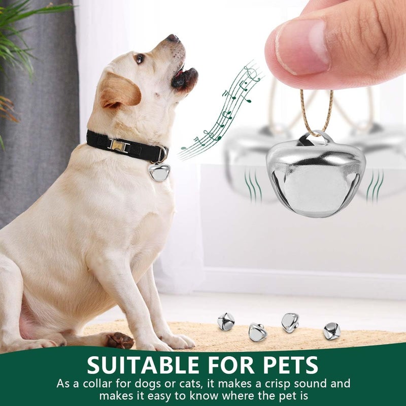 KISEER 100 Pcs Jingle Bells Bulk, 1 Inch Craft Bells for DIY Christmas Home Decoration (Silver) - Image 3