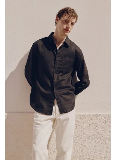 اتش اند ام Regular Fit Linen-blend shirt