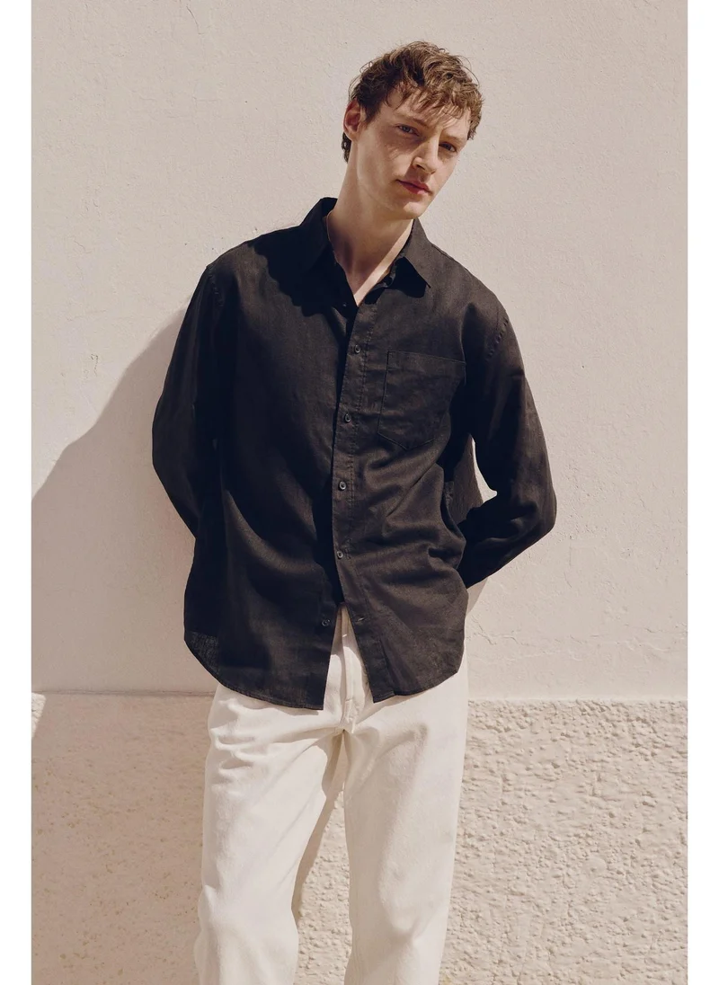 H&M Regular Fit Linen-blend shirt