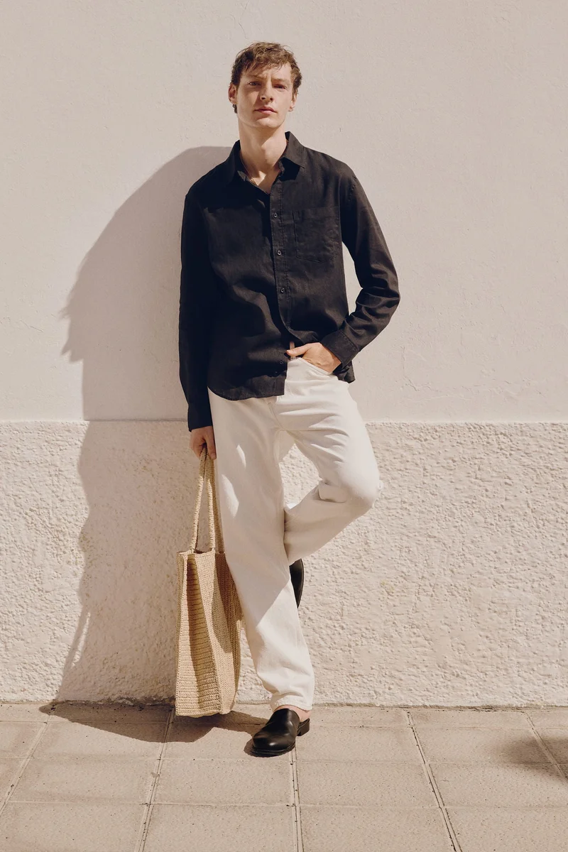 H&M Regular Fit Linen-blend shirt