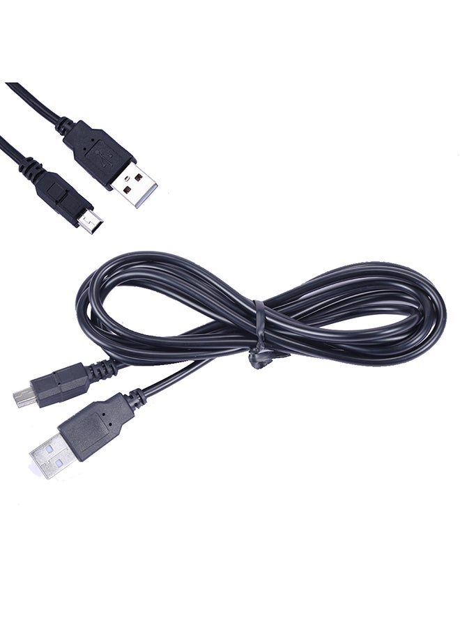 2-Piece USB Charging Cable For PlayStation 3 Wireless Controllers Black - Image 2