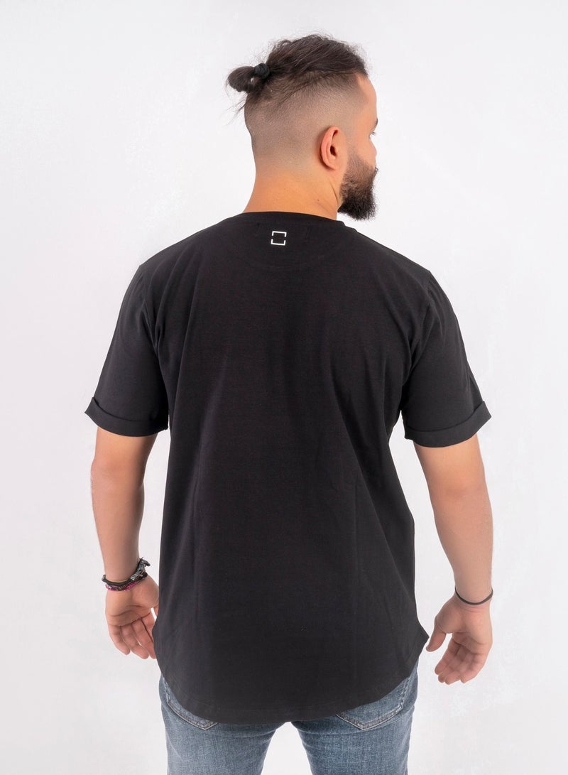 THOMAS-SQUARE cotton curved t-shirt Black – CL  - Image 2