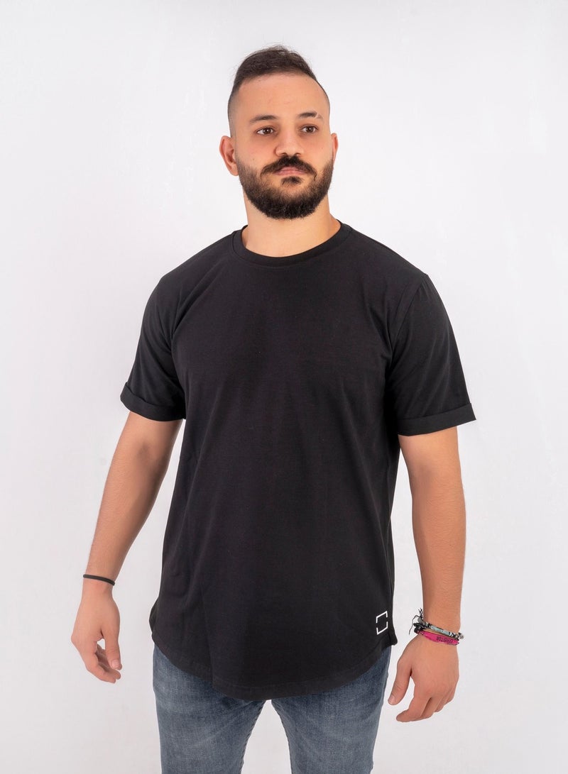 THOMAS-SQUARE cotton curved t-shirt Black – CL  - Image 3