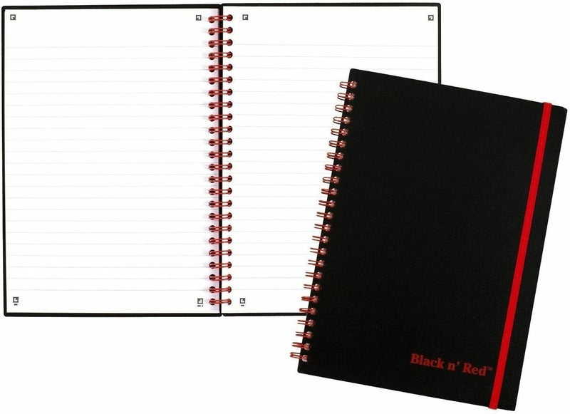 Black n' Red Twin Wire Poly Cover Notebook, 5-3/8 x 8-1/4 inches, Black/Red, 70 Ruled Sheets - Image 4