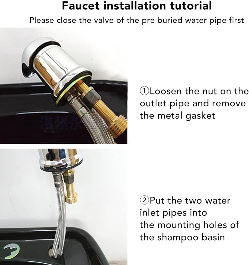 Salon Shampoo Basin Faucet Mixing Valve Professional Shampoo Bowl Faucet Hose for Shampoo Bed - Image 3