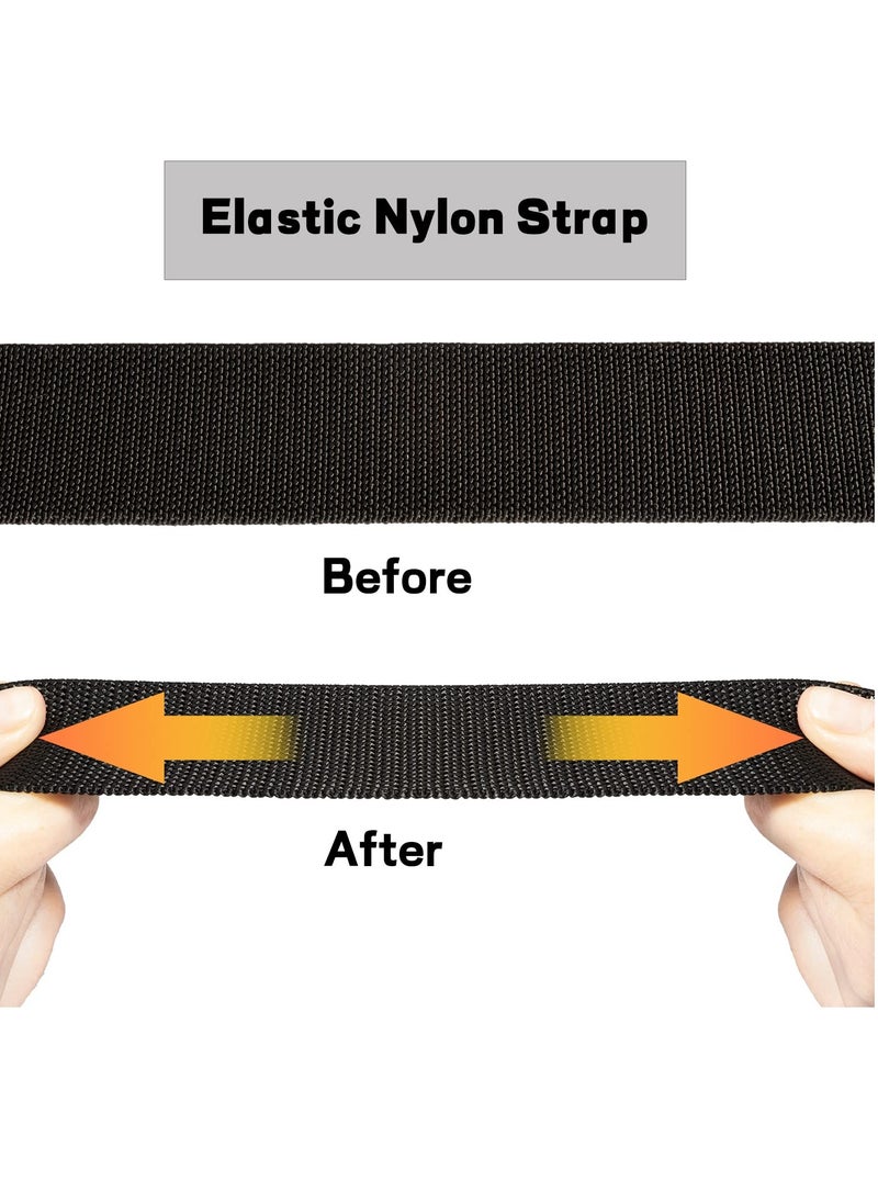 SYOSI - Mens Nylon Belt Lightweight Tactical Belt Elastic Breathable Waistband with Plastic Slide Adjustable Buckle for Outdoor Activities Men Jeans Black - Image 1