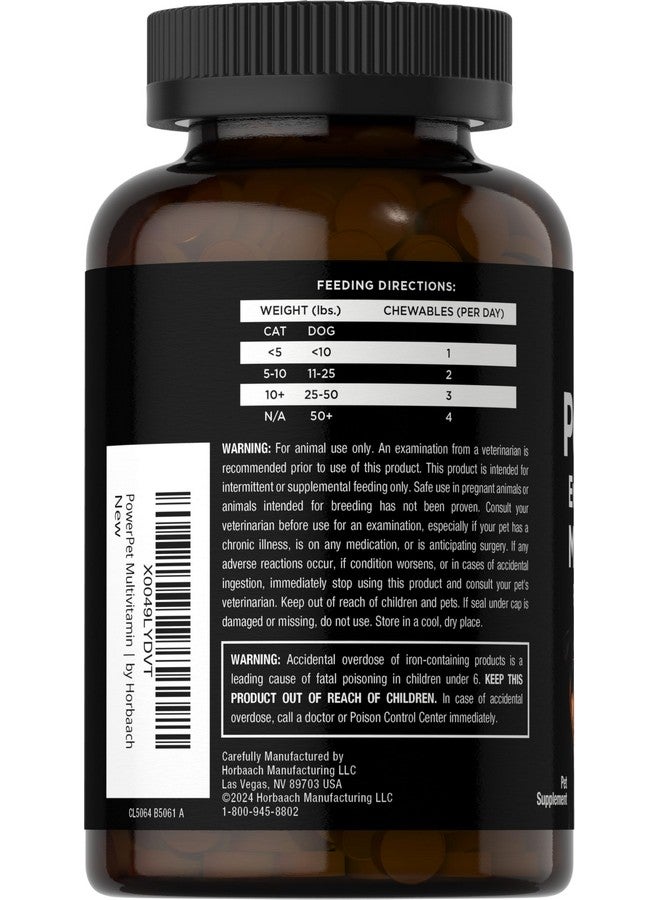 هوربيتش فيتامينات هورباتش المتعددة للحيوانات الأليفة للكلاب والقطط | ١٢٠ قرصًا للمضغ | مكمل غذائي داعم للصحة | خالٍ من الكائنات المعدلة وراثيًا، خالٍ من الغلوتين | من ريفر آند رولا - Image 3