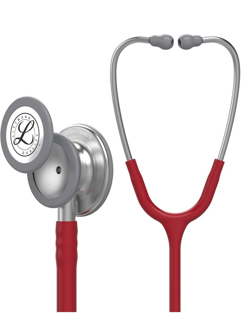 Littmann 3M Littmann Classic III Monitoring Stethoscope 27 inch Burgundy Tube 5627  - Image 1