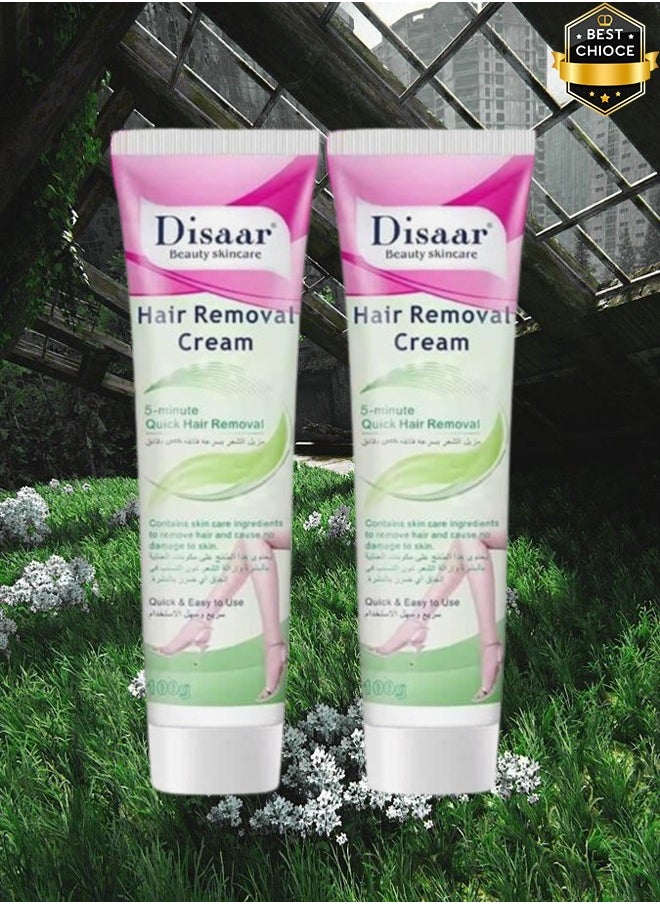 Disaar - 2 Pieces Skin Care 5 Minutes Super Fast Hair Removal Cream 100 Grams - Image 1