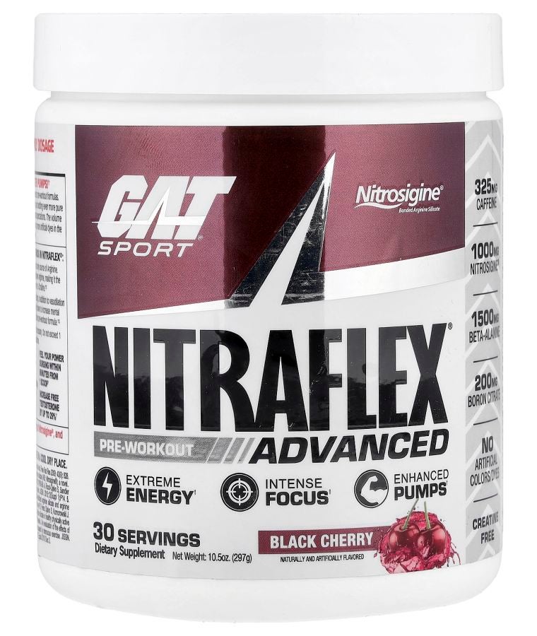 GAT Sport NITRAFLEX® Advanced Pre-Workout Black Cherry 10.5 oz (297 g)
