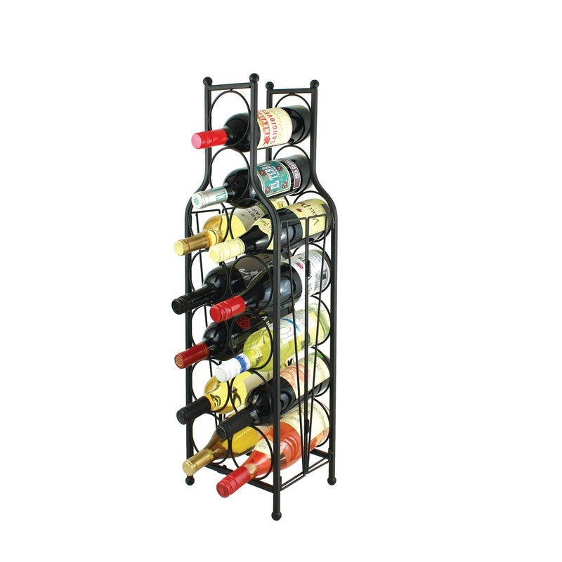 Oenophilia Oenophilia Wine Bottle Matrix Holder Wine Rack 12 Bottle Freestanding Floor Wine Storage  Sturdy Metal Matte Black Construction Foldable Wine Bottle Shaped Design