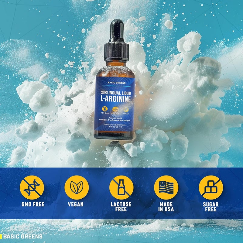 BASIC GREENS L Arginine Liquid  LArginine Supplement for Men and Women with Nitric Oxide Precursor L Arginine Supplement - Image 4