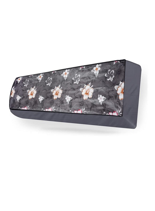 Da Anushi Polyester Split Ac Cover Set Of Indoor And Outdoor Unit For 1.5 Ton Capacity Ac, Attractive Digital Prints/Dustproof/Water Resistant (Grey Flower) - Image 2