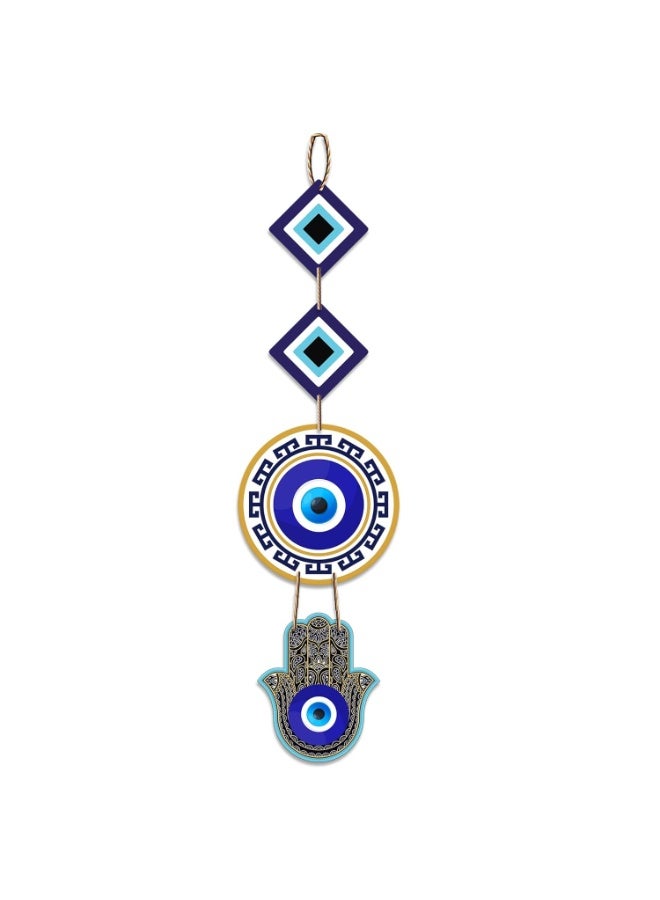 Artvibes Hamsa Hand Wooden Wall Hanging For Good Fortune For Home Decoration | Livingroom | Spiritual Decor Items | Wall Illustrations | Vastu Wall Art Prints | Ethnic Wall Decor | Gifts (WH_8509NV) - Image 1
