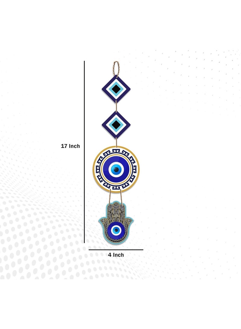 Artvibes Hamsa Hand Wooden Wall Hanging For Good Fortune For Home Decoration | Livingroom | Spiritual Decor Items | Wall Illustrations | Vastu Wall Art Prints | Ethnic Wall Decor | Gifts (WH_8509NV) - Image 4
