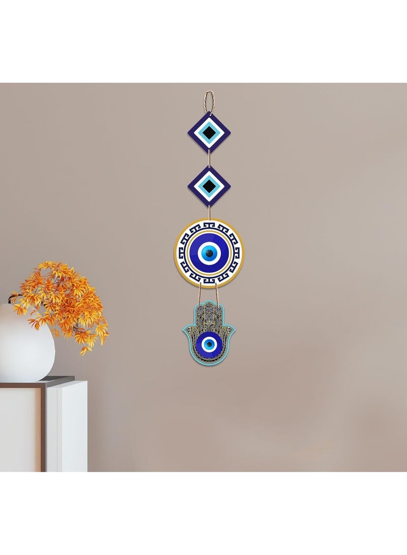 Artvibes Hamsa Hand Wooden Wall Hanging For Good Fortune For Home Decoration | Livingroom | Spiritual Decor Items | Wall Illustrations | Vastu Wall Art Prints | Ethnic Wall Decor | Gifts (WH_8509NV) - Image 2