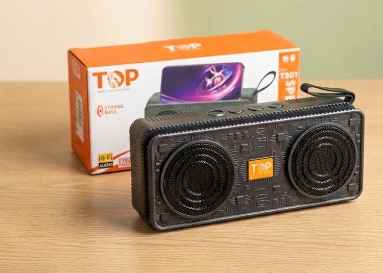 TOP T301 Portable Bluetooth Speaker with Powerful Bass, 10W, USB, AUX, and TF Card Connectivity – Wireless Hi-Fi Speaker - Image 2