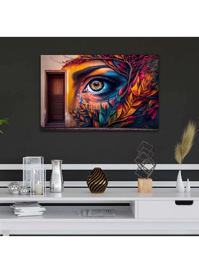 Walliv Bold Dramatic Hue Eye Canvas Print Wall Artwork 132x113 cm.  - Image 1