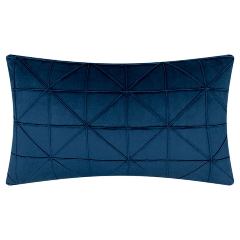 JWH Velvet Throw Pillow Cover Decorative Geometric Pillow Case Soft Pillowcase Plush Cushion for Bed Couch Bedroom Car Navy Blue 14x24 Inch