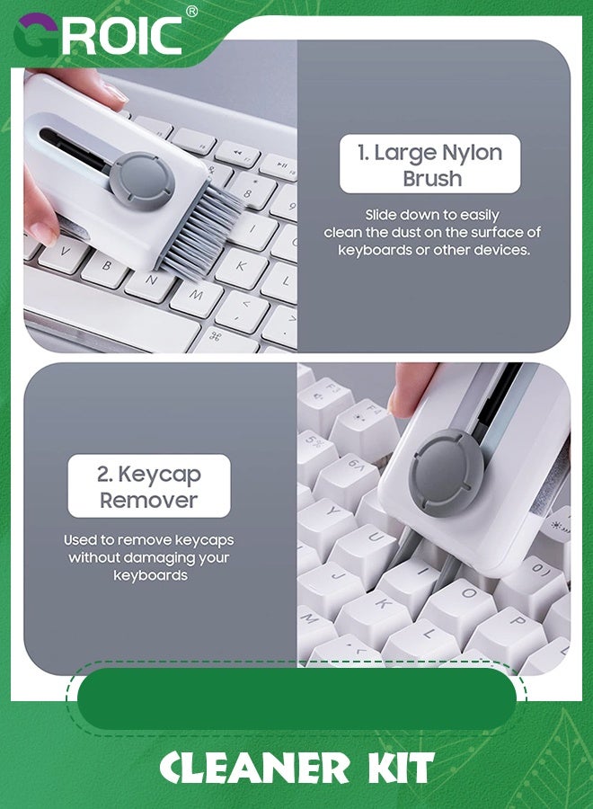 GROIC White Cleaner Kit for Airpod, Keyboard Cleaner for Laptop, MacBook, Screen Cleaner with Microfiber Cloth, Multifunctional Cleaning kit for Keyboard/Earphone/Smartphone/Tablet  - Image 3