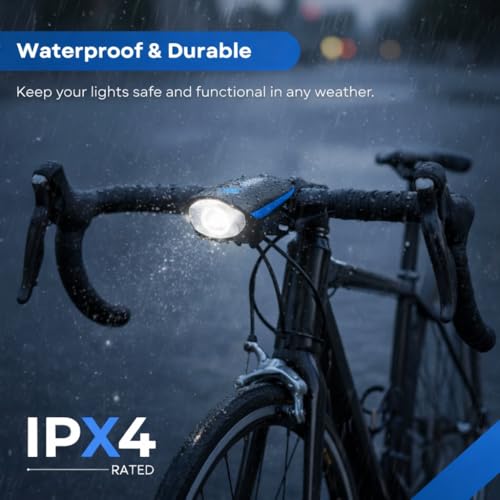 PulGos Rechargeable Cycle Light for Bicycle with 𝟏𝟒𝟎𝐝𝐁 Horn (𝟓 Sound Modes), Bright LED Cycle Headlight(𝟑 𝐋𝐢𝐠𝐡𝐭 𝐌𝐨𝐝𝐞), Up to 𝟒𝟖 𝐡𝐫𝐬 𝐁𝐚𝐭𝐭𝐞𝐫𝐲 𝐥𝐢𝐟𝐞, Ideal for Night Riding - Image 4