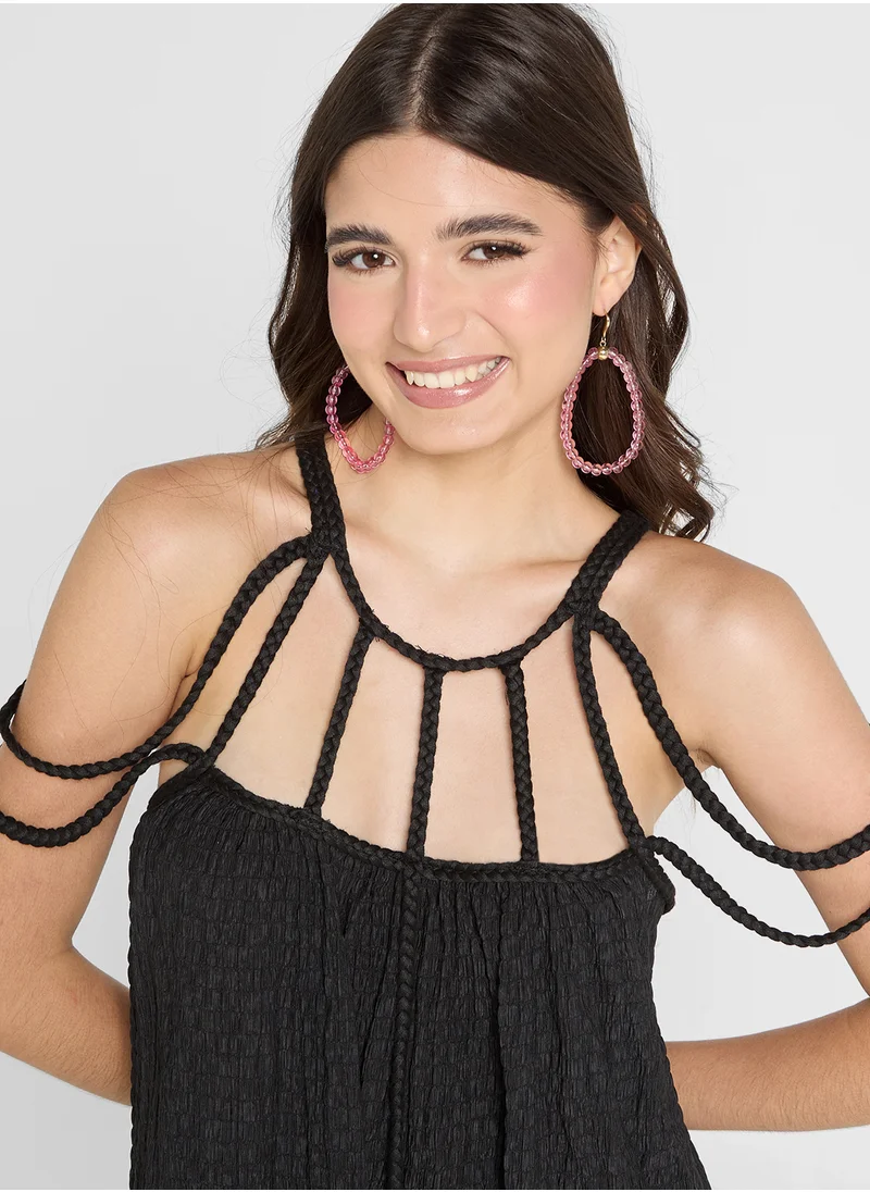 جينجر Cutout Neck Detail Maxi Beach Dress