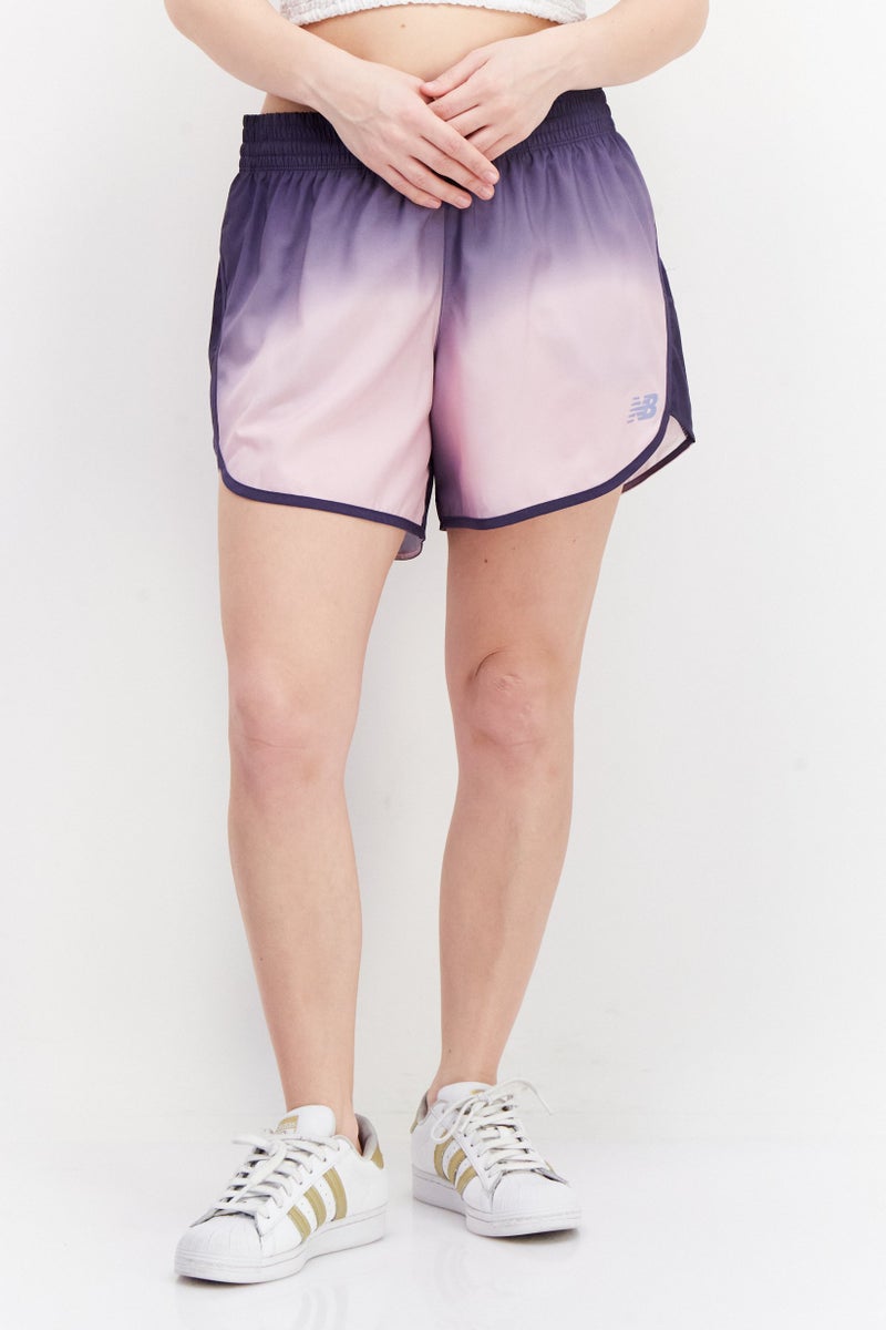 New Balance Women Sportswear Fit 5 Inseam Running Shorts, Purple - Image 1