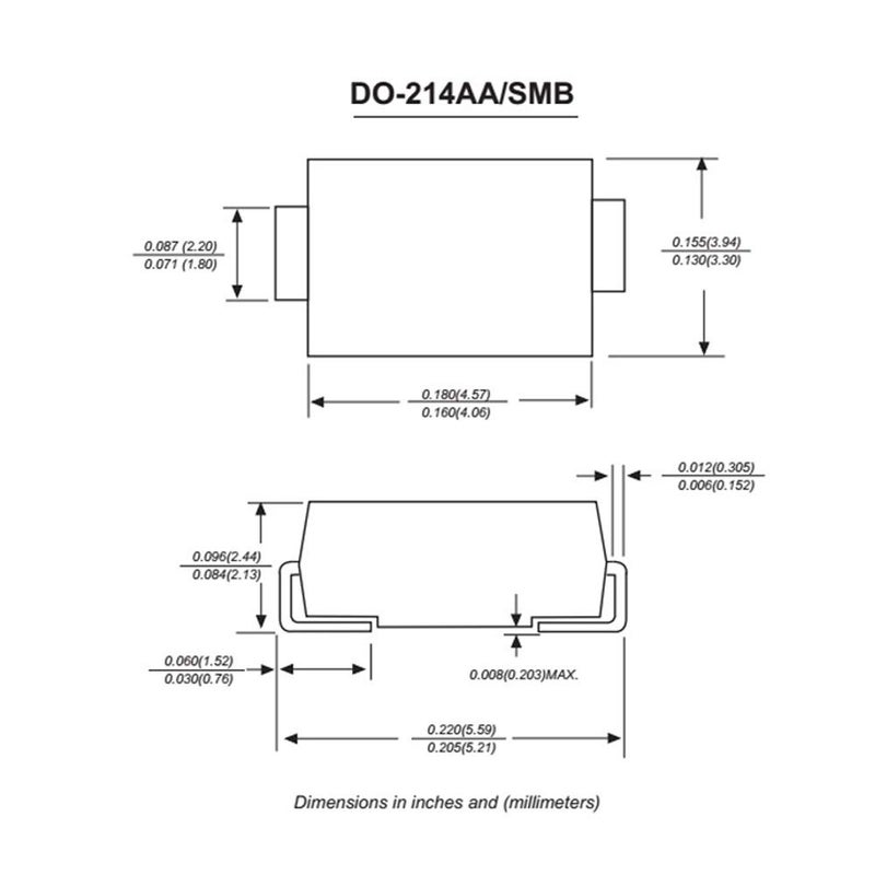 HUABAN 10PCS B2100-13-F B2100-13 Schottky Barrier Diode 2A 100V Diode SMB/DO-214AA Marking B2100 (Replace for SR2100) - Image 2