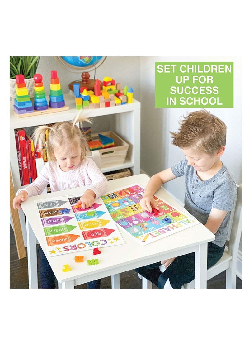 NIBEMINENT Educational Preschool Poster for Toddler and Kid 4 Pcs, Alphabet Numbers Colors Shapes, Classroom Learning Poster, Nursery Homeschool Kindergarten, Laminated Supplies 11x17inch  - Image 4