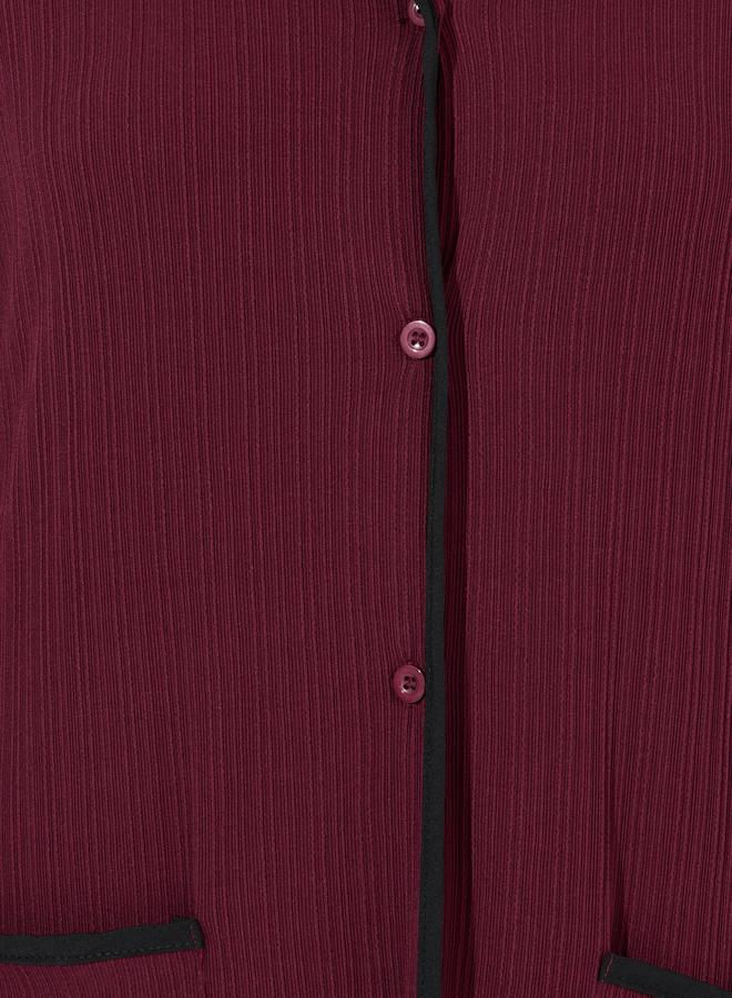 Styli Rib Contrast Edge Button Closure Nightshirt Dress  - Image 3