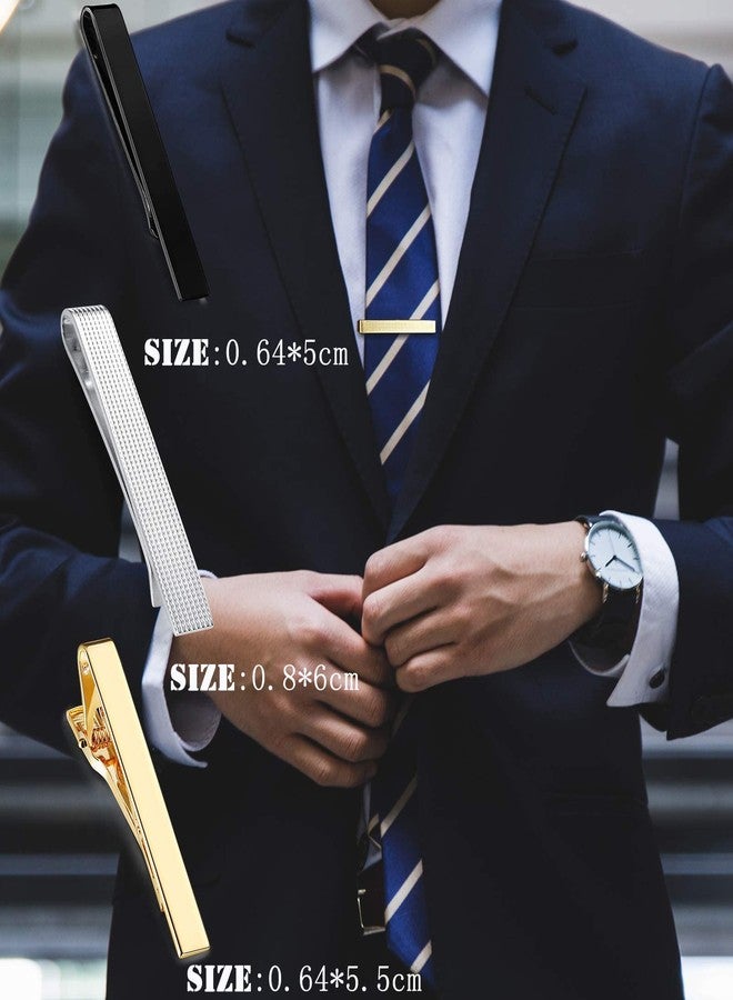 JOERICA 10 Pcs Tie Clips Set for Men Tie Bar Pin Clips Set for Regular Ties Necktie Wedding Business Clips With Gift Box - Image 3