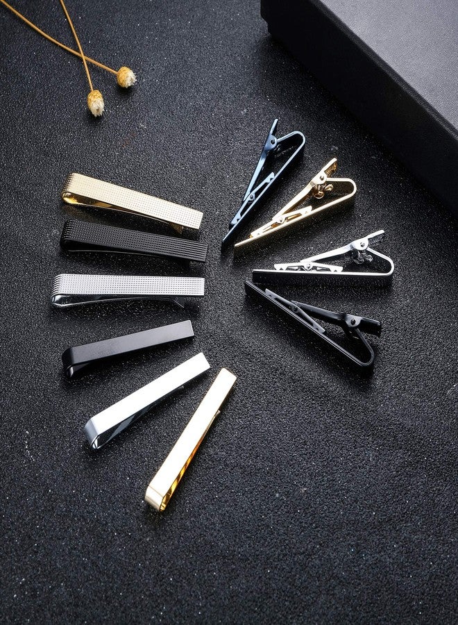 JOERICA 10 Pcs Tie Clips Set for Men Tie Bar Pin Clips Set for Regular Ties Necktie Wedding Business Clips With Gift Box - Image 2