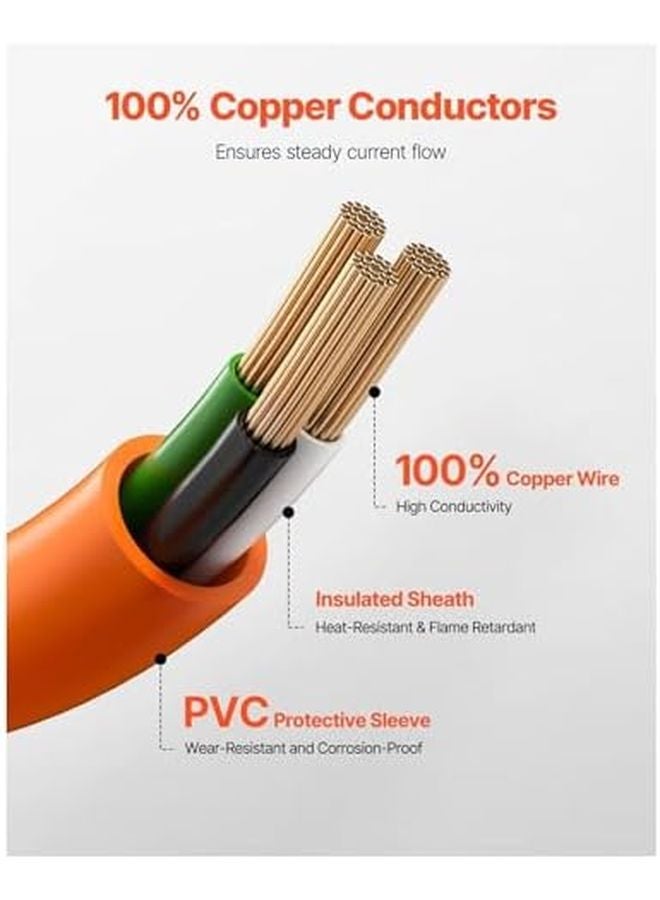 10 قدم سلك تمديد مجفف ثقيل STW 30A متوافق مع شاحن السيارات الكهربائية NEMA 10-30P إلى 10-30R - Image 4