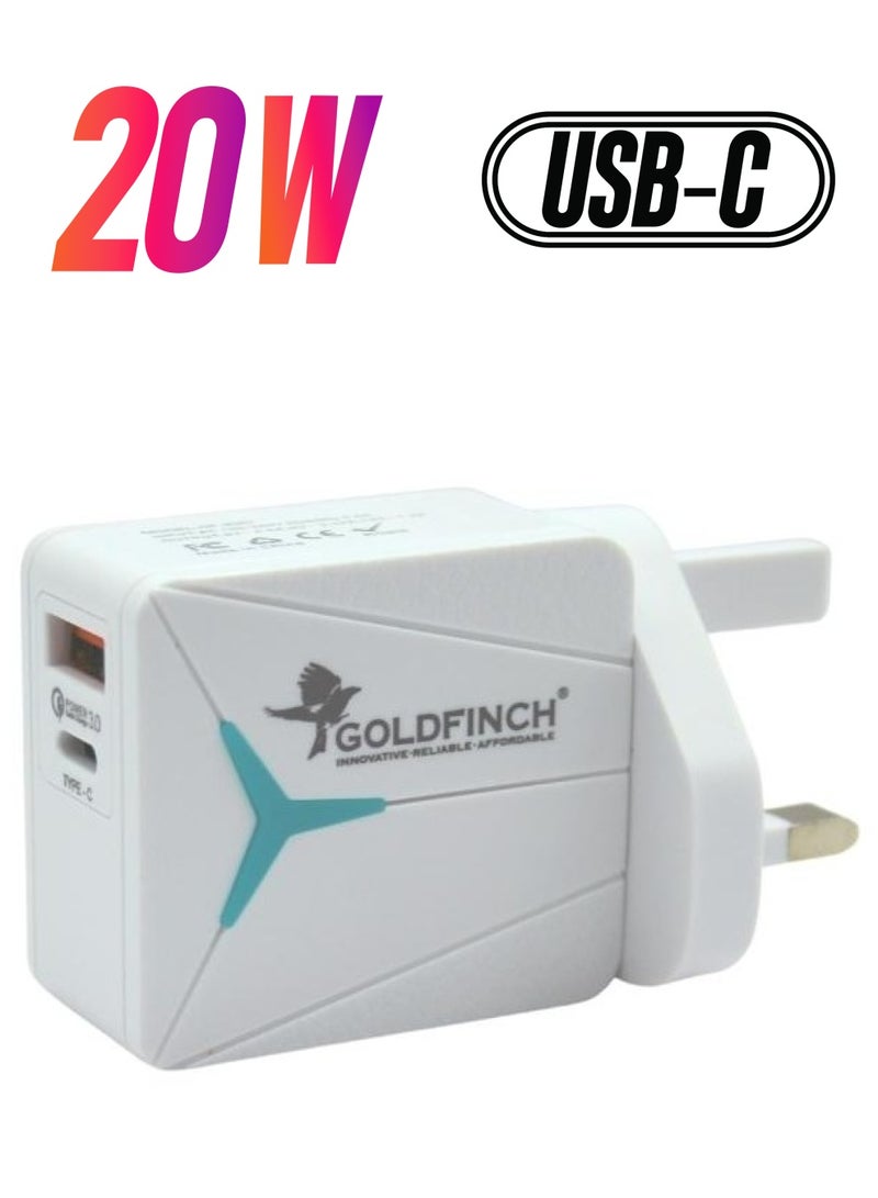 Goldfinch Fast Charger for iphone  and android devices 20watt fast charging - Image 1