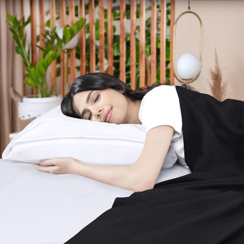 يوتوبيا بيدينج يوتوبيا الفراش صفائح مسطحة - حزمة من 6 - نسيج الألياف الدقيقة الناعمة - أوراق أعلى تقلص وتتلاشى مقاومة - رعاية سهلة (الملك الأسود) - Image 5