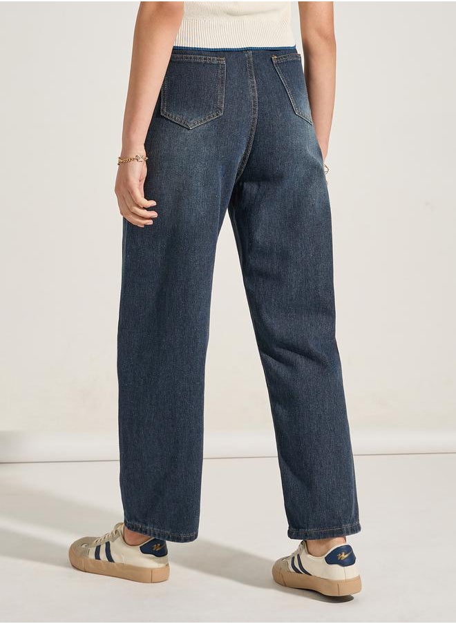 Take Two - Double Patch Pocket Detail Mom Jeans - Image 1