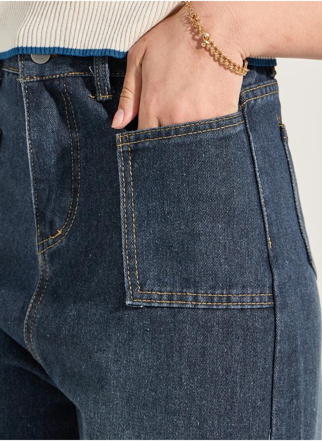 Take Two - Double Patch Pocket Detail Mom Jeans - Image 1