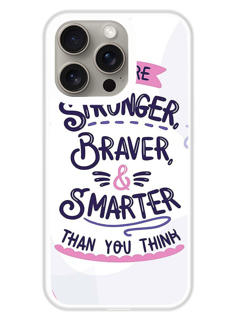 Theodor Protective Case Cover For APPLE IPHONE 15 Pro You Are Stronger (White Bumper) - Image 1