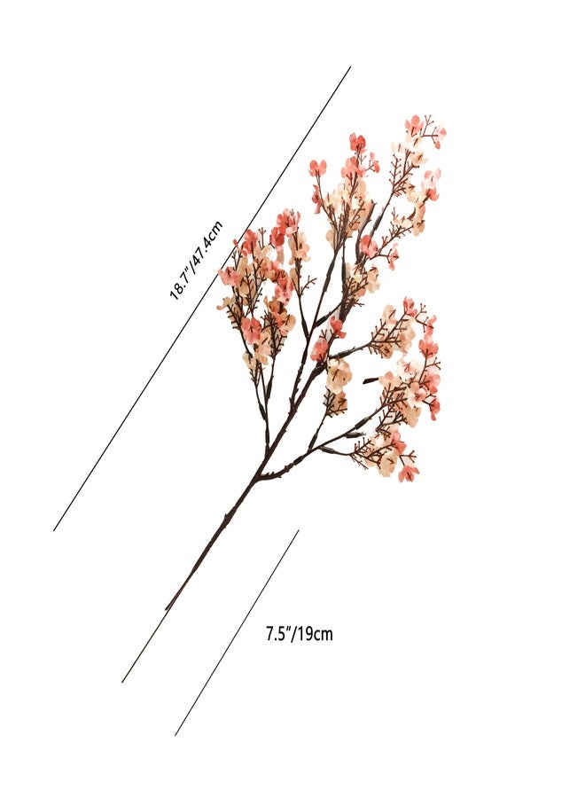 Mandy's 6pcs Beige Brown Artificial Flowers Silk Babys Breath Gypsophila 18.7" for Home Kitchen Decor New Year Spring - Image 2