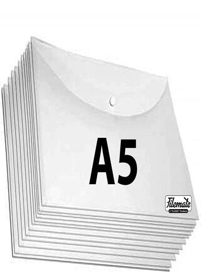Filemate A5 or Voucher Size My Clear Bag(Pack of 6 pcs)(Size: 6.5 X 9.25 inch) / Chequebook Bag/Button Bag(White and Transparent) - Image 1