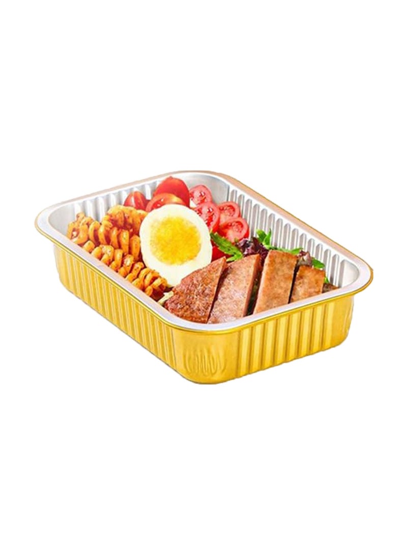Ideal Pack 750 ml Golden Aluminium Rectangular Containers with Lids – 5 Pcs - Image 4