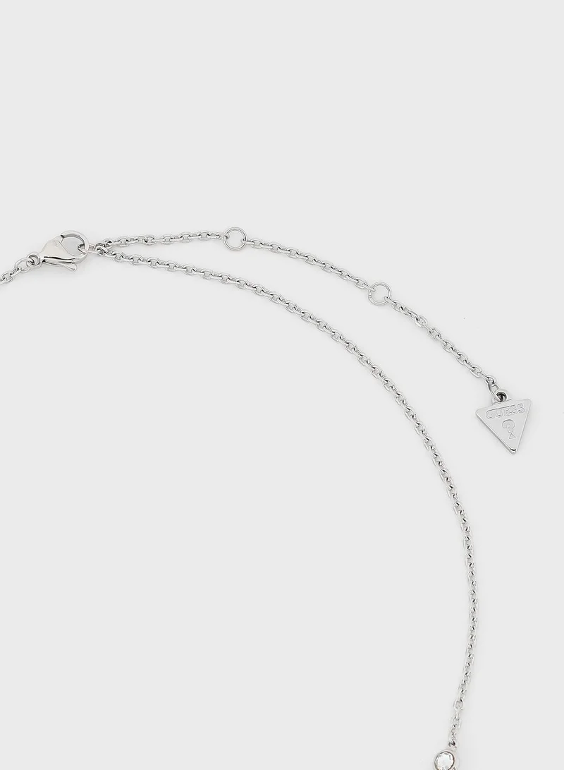 GUESS Pave 4G Coin Necklace
