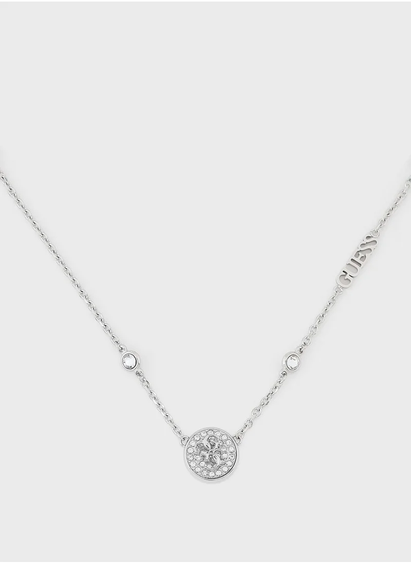 GUESS Pave 4G Coin Necklace